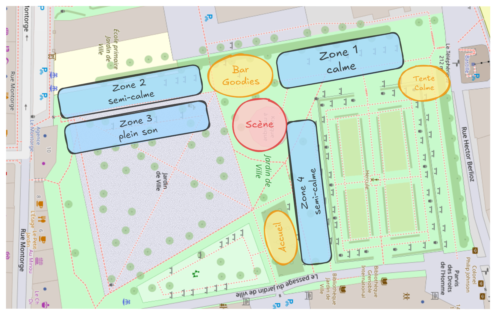 plan du village des fiertés